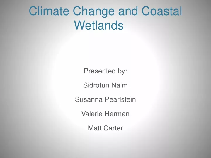 climate change and coastal wetlands