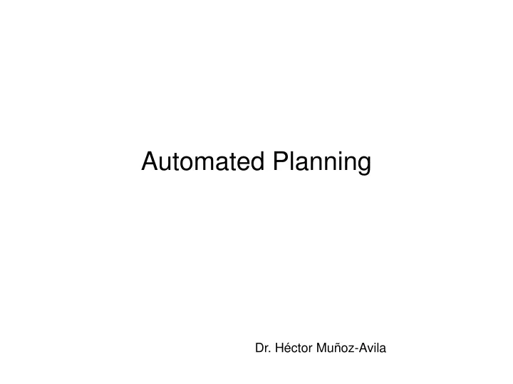 automated planning