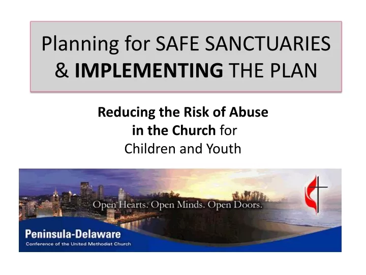 planning for safe sanctuaries implementing the plan