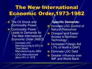 The New International Economic Order,1973-1982