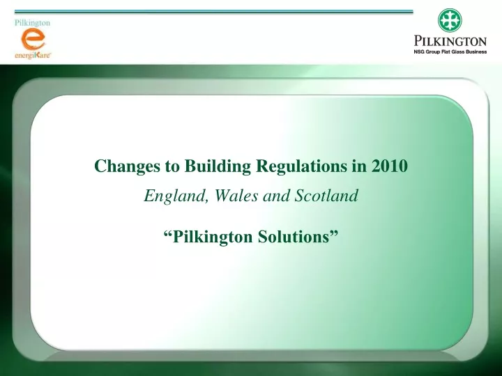 changes to building regulations in 2010 england