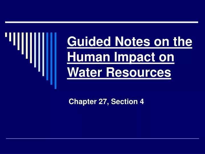 guided notes on the human impact on water resources