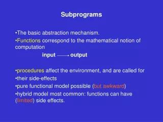 Subprograms