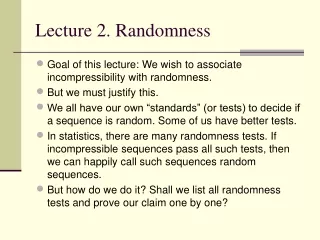 Lecture 2. Randomness