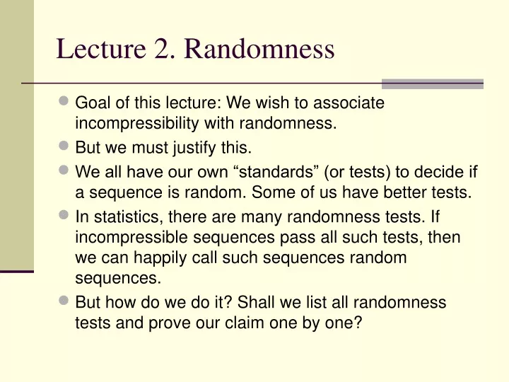 lecture 2 randomness