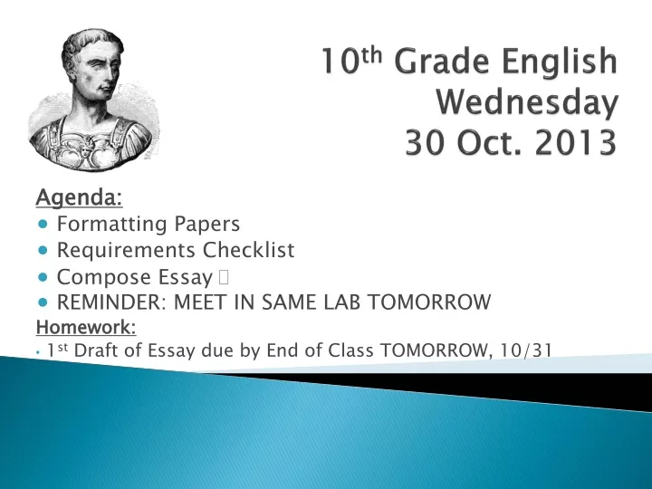 10 th grade english wednesday 30 oct 2013