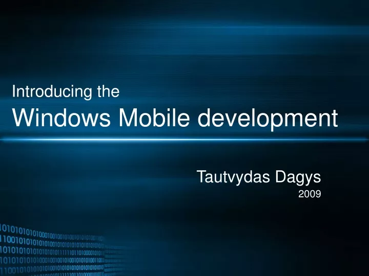 introducing the windows mobile development