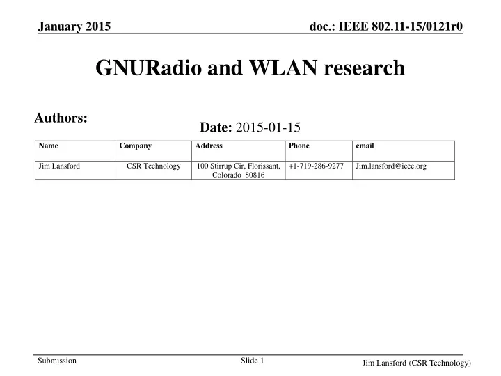 gnuradio and wlan research
