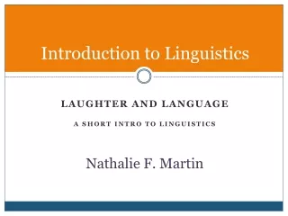 Introduction to Linguistics