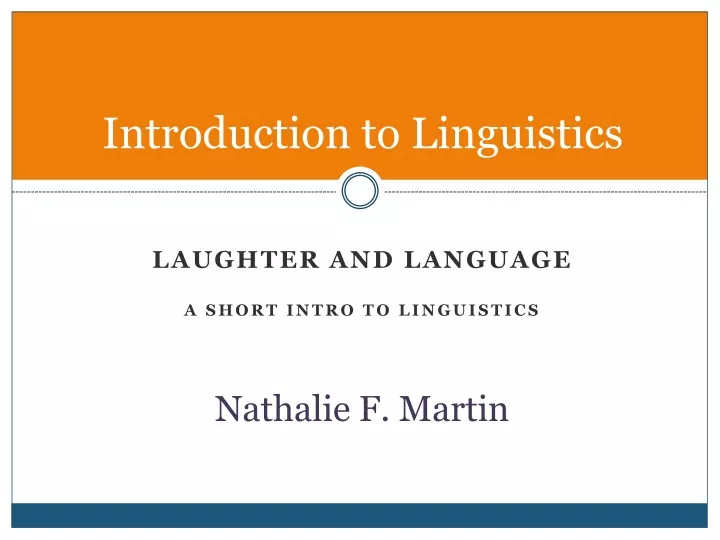 introduction to linguistics