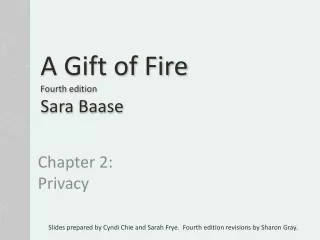 A Gift of Fire Fourth edition Sara  Baase