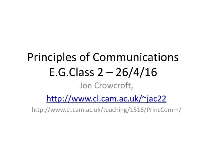 principles of communications e g class 2 26 4 16