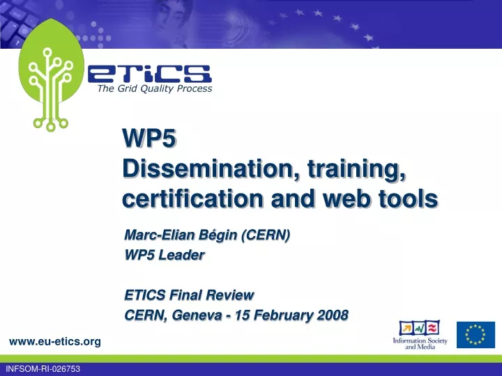 wp5 dissemination training certification and web tools