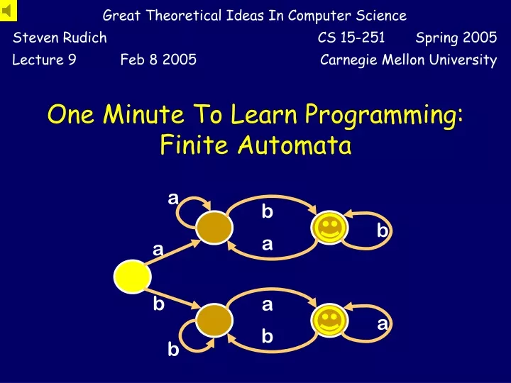 one minute to learn programming finite automata