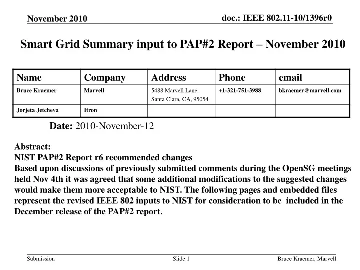 smart grid summary input to pap 2 report november 2010