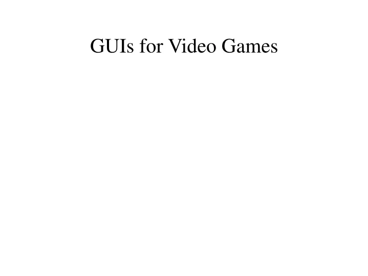 guis for video games