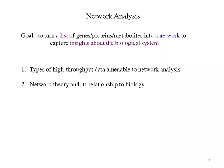 network analysis
