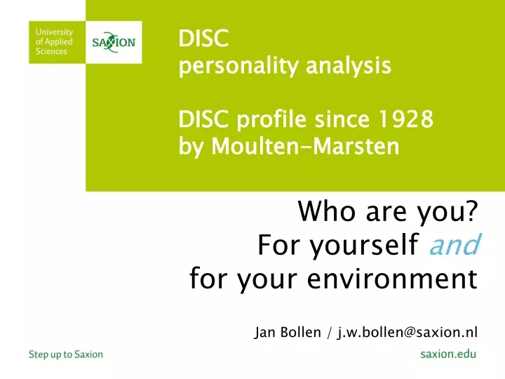 disc personality analysis disc profile since 1928 by moulten marsten