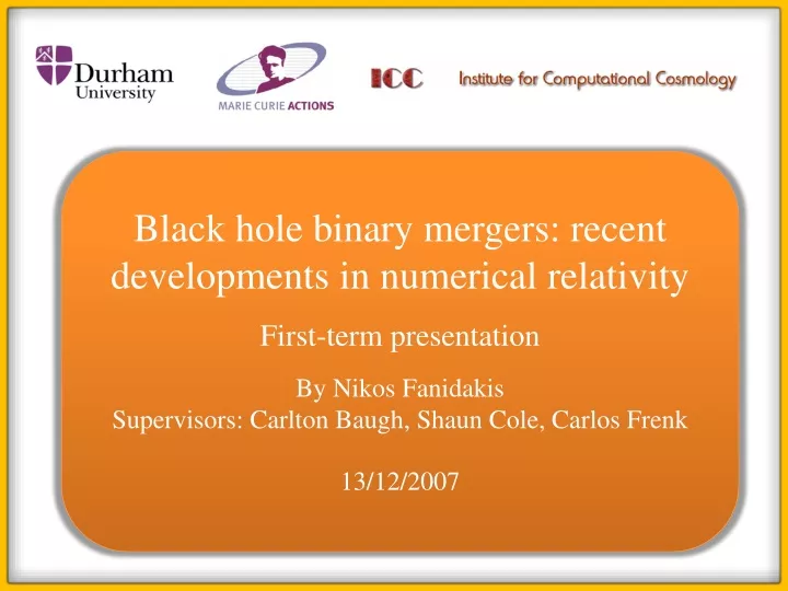 black hole binary mergers recent developments