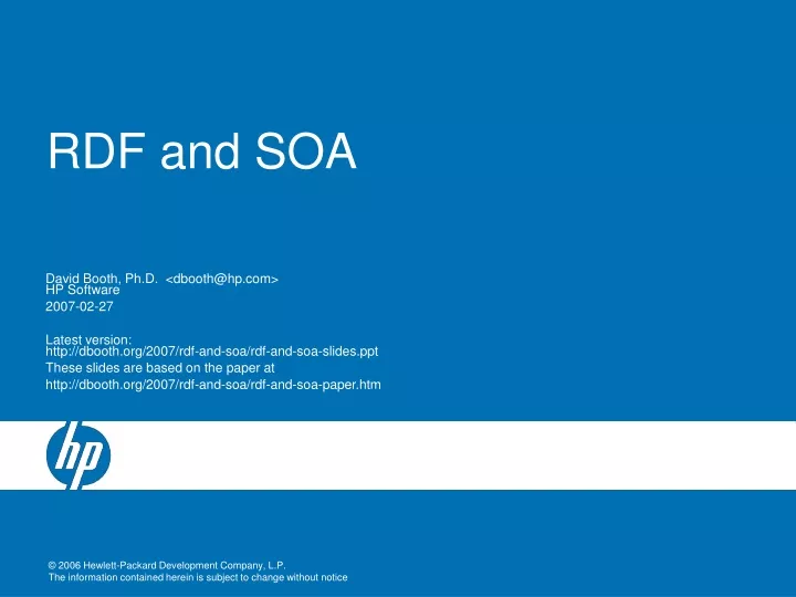 rdf and soa