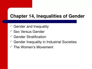 Chapter 14, Inequalities of Gender