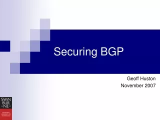 Securing BGP