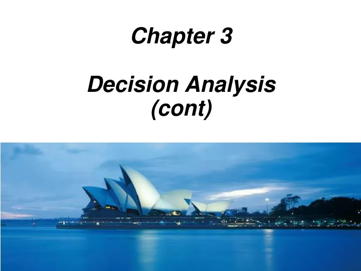 decision analysis cont