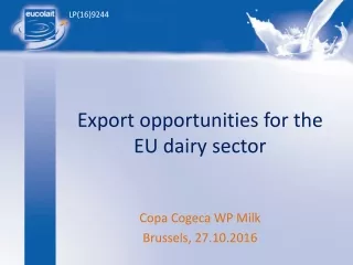 Export opportunities for the EU dairy sector