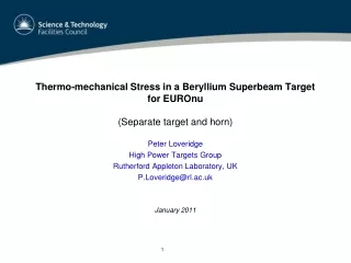Thermo-mechanical Stress in a Beryllium Superbeam Target for EUROnu (Separate target and horn)