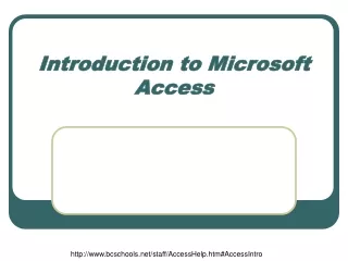 Introduction to Microsoft Access
