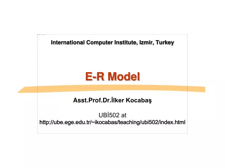 international computer institute izmir turkey e r model