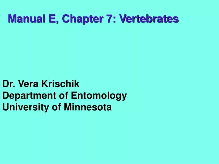 manual e chapter 7 vertebrates
