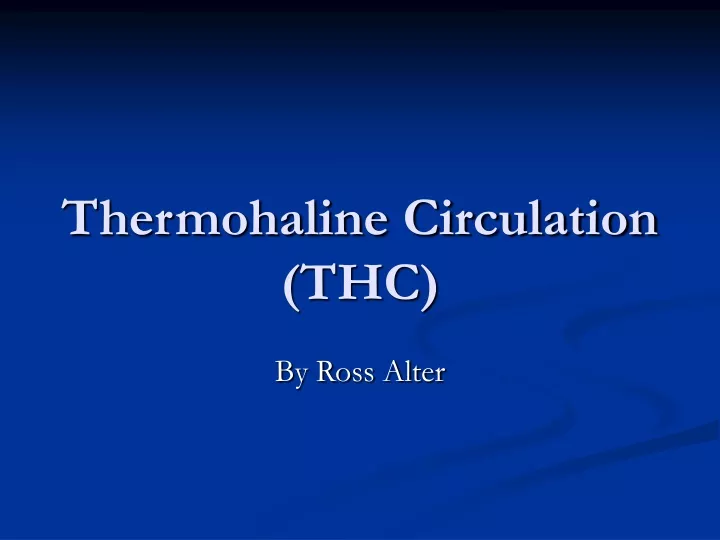 thermohaline circulation thc