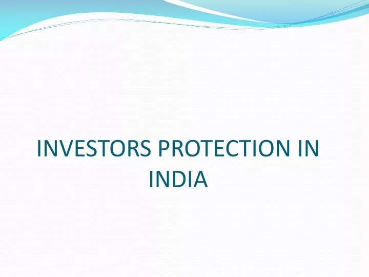 investors protection in india