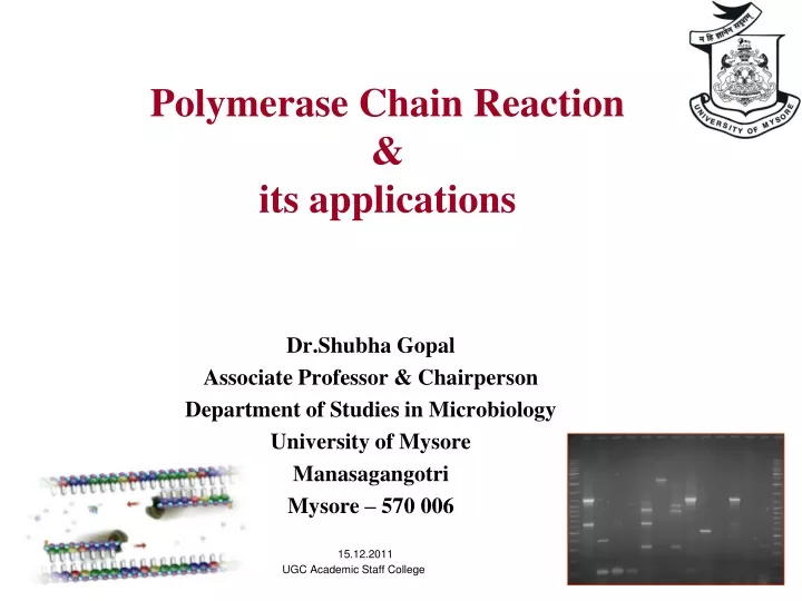 polymerase chain reaction its applications