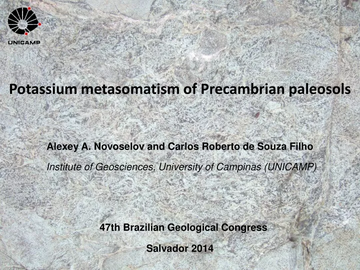 potassium metasomatism of precambrian paleosols
