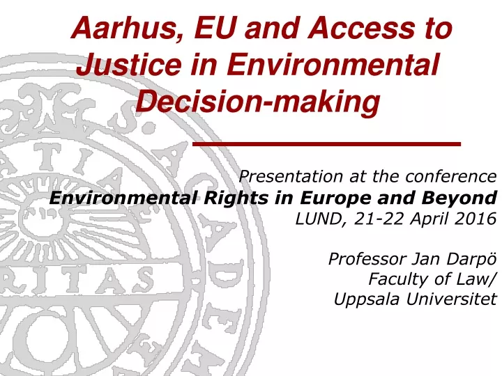 aarhus eu and access to justice in environmental decision making