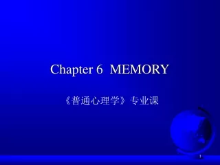 Chapter 6  MEMORY