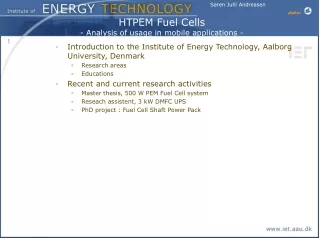 HTPEM Fuel Cells - Analysis of usage in mobile applications -