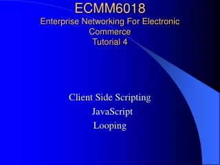 ECMM6018  Enterprise Networking For Electronic Commerce Tutorial 4