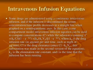 Intravenous Infusion Equations