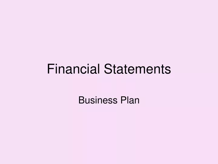 financial statements