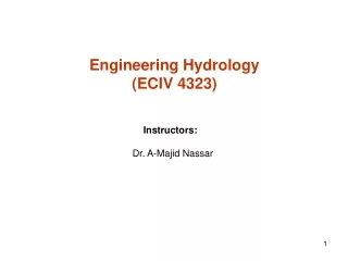 Engineering Hydrology  (ECIV 4323)