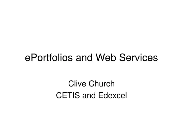 eportfolios and web services