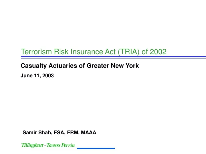 terrorism risk insurance act tria of 2002