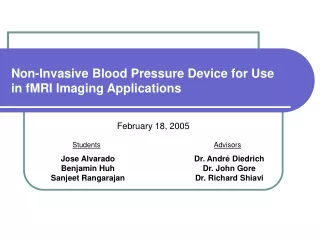 Non-Invasive Blood Pressure Device for Use in fMRI Imaging Applications
