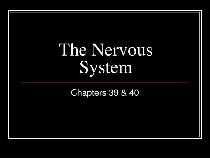 the nervous system