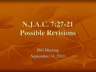 N.J.A.C. 7:27-21 Possible Revisions