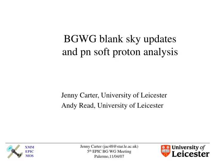 bgwg blank sky updates and pn soft proton analysis