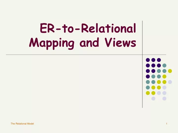 er to relational mapping and views